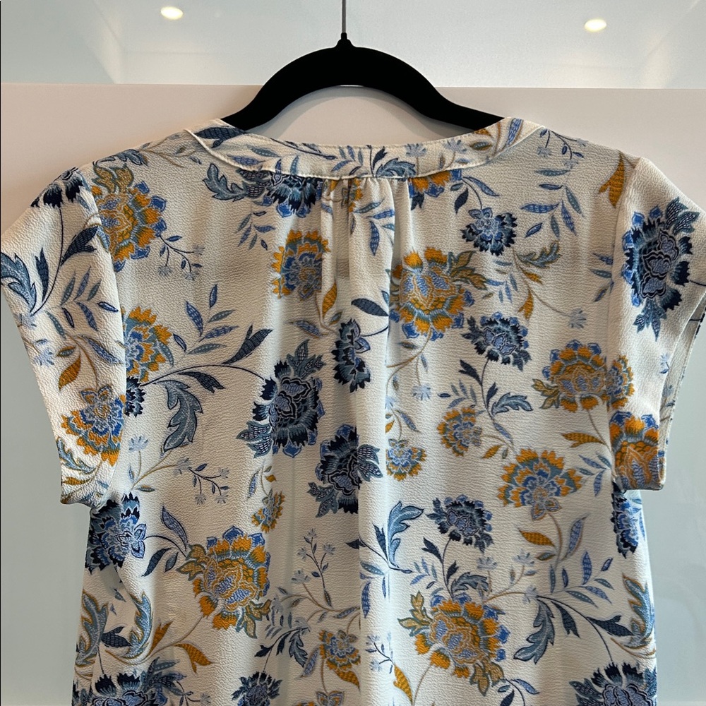 41 Hawthorn Women's Floral Blouse - Blue and Yellow - Picture 5 of 6